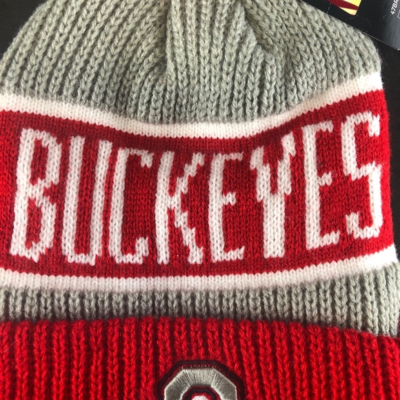 Ohio State Buckeyes Winter Knit Hat w/ Cuff NWT OSU Pom NEW FortySeven Brand '47 - Picture 4 of 14